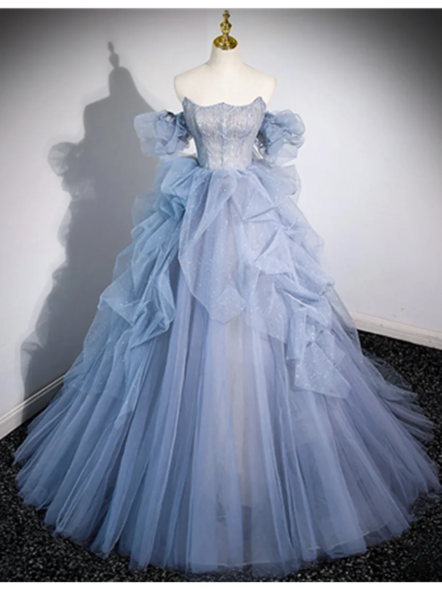 Long Formal Evening Gown Women’s Prom Dress Fluffy Skirt Gala Party Wear - Image 2